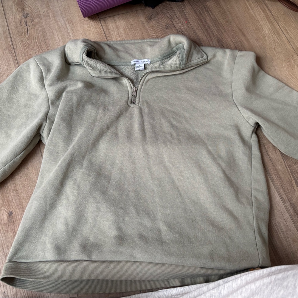 light green quarter zip sweatshirt